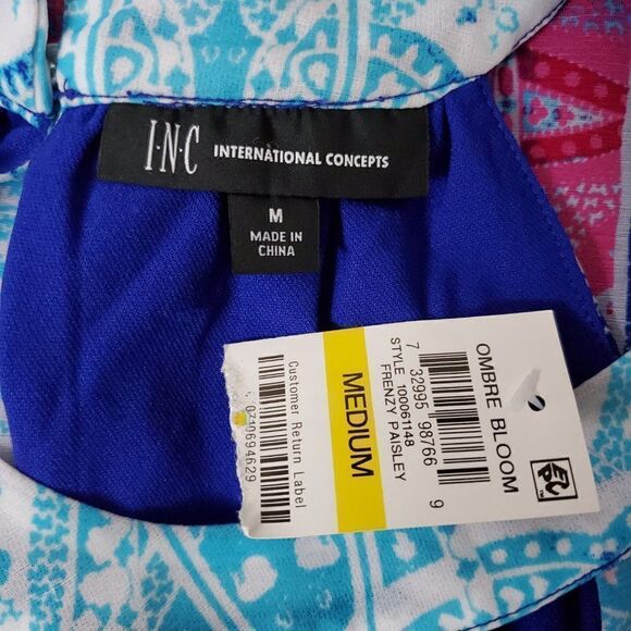 Inc Ombre Bloom Chiffon Halter Top Paisley M NEW - Picture 7 of 8